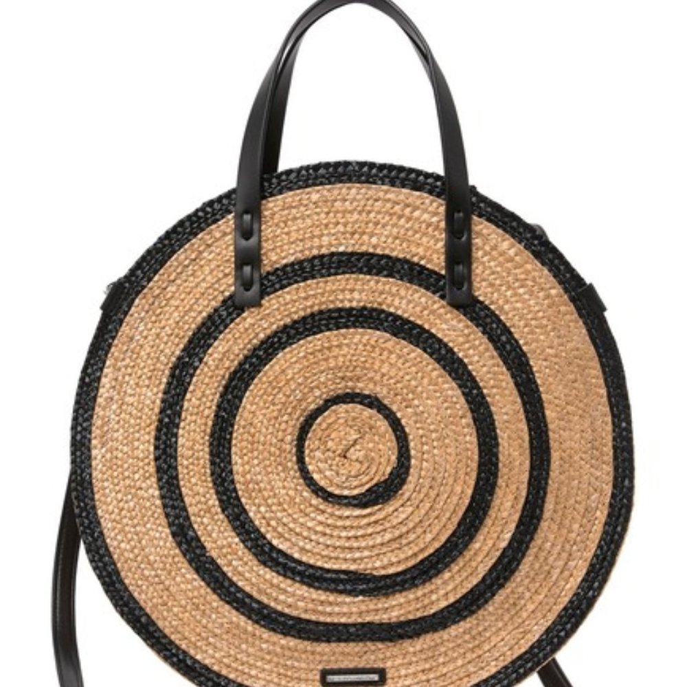Rebecca Minkoff Straw Circle Tote Handbag - Picture 6 of 7